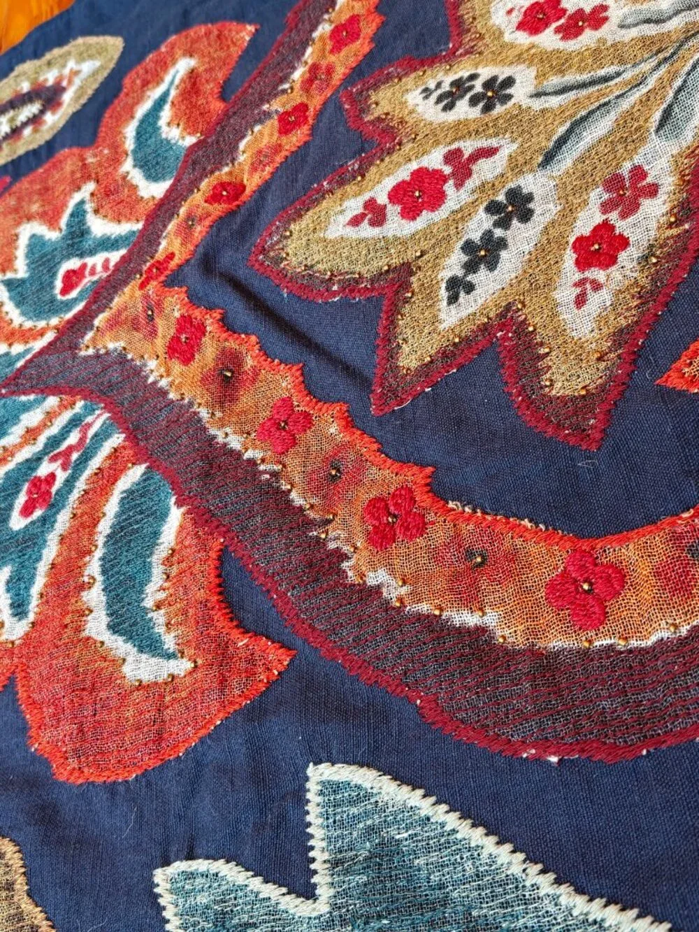 Pottery Barn Ikat Pillow Covers Set of 2 Cotton Linen 24x24 Navy Boho Paisley
